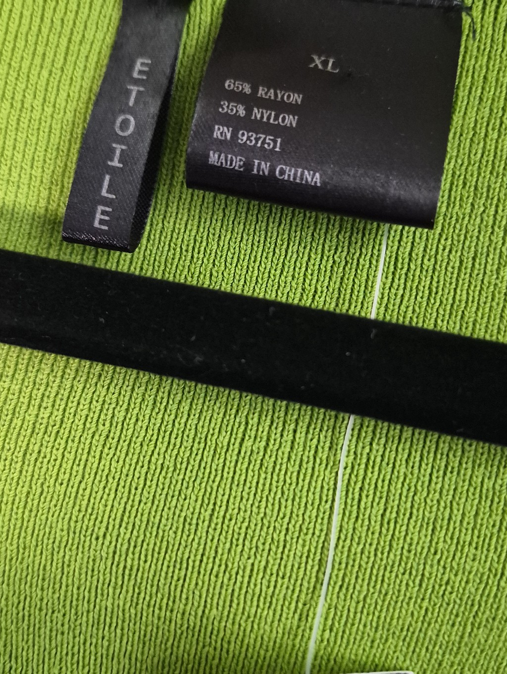 Nwt Etoile Lime Green Open Front Cardigan Ribbed Knit Sweater Xl — image 2 of 8